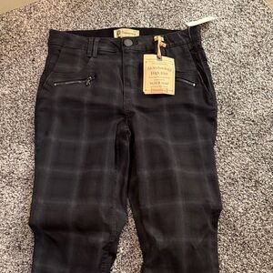 Democracy Plaid Black Straight Leg Jeans